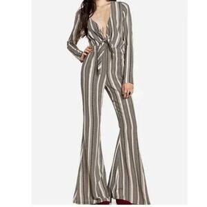 Stone Cold Fox Stardust Striped Jumpsuit in Black and Ivory